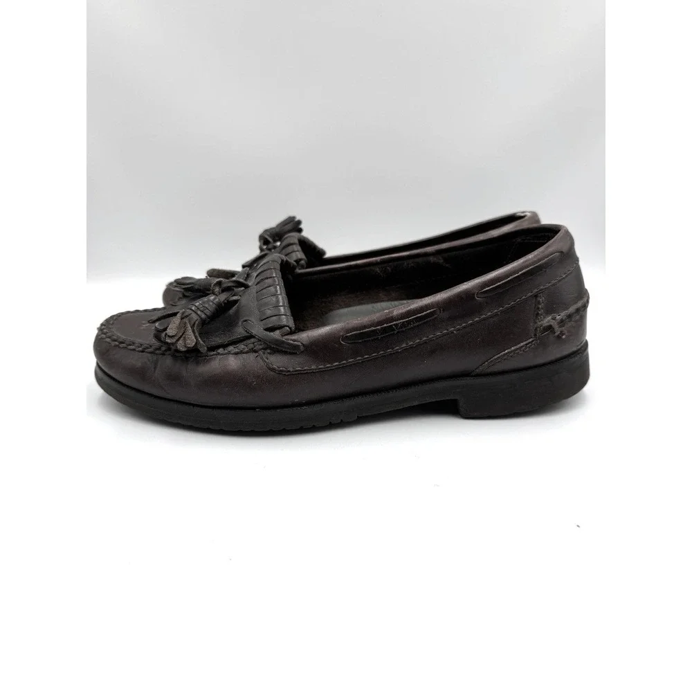 Johnston & Murphy Passport Mens 10.5 M Brown Leather Kiltie Tassel Loafers Shoes